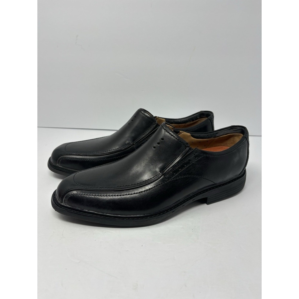 Clarks Unstructured Loafers Mens 9M Black Leather Square Toe Slip On 62156